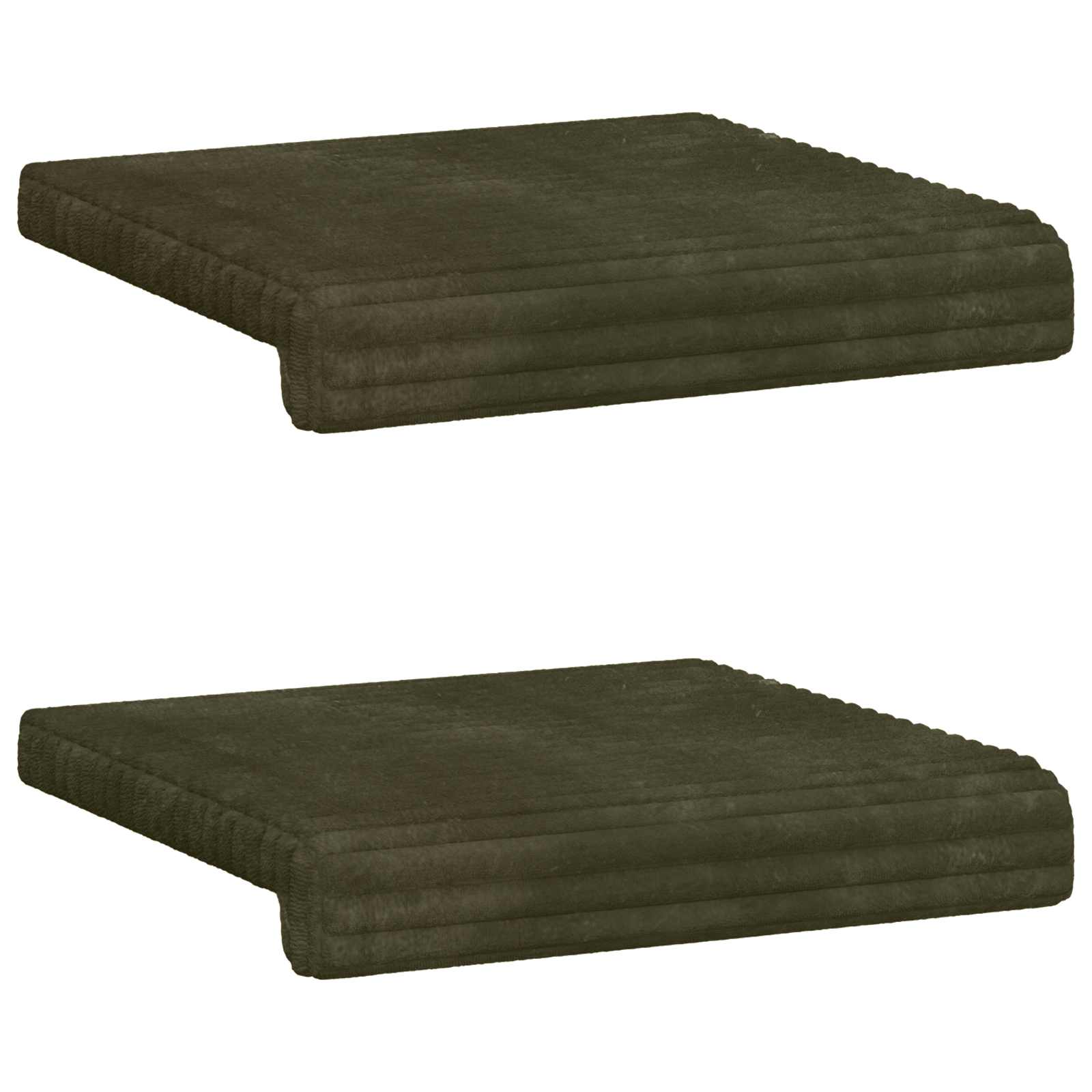 vidaXL Poduszka na ławkę 2 pcs Pluszowy kord zielony Głębokość 35 cm