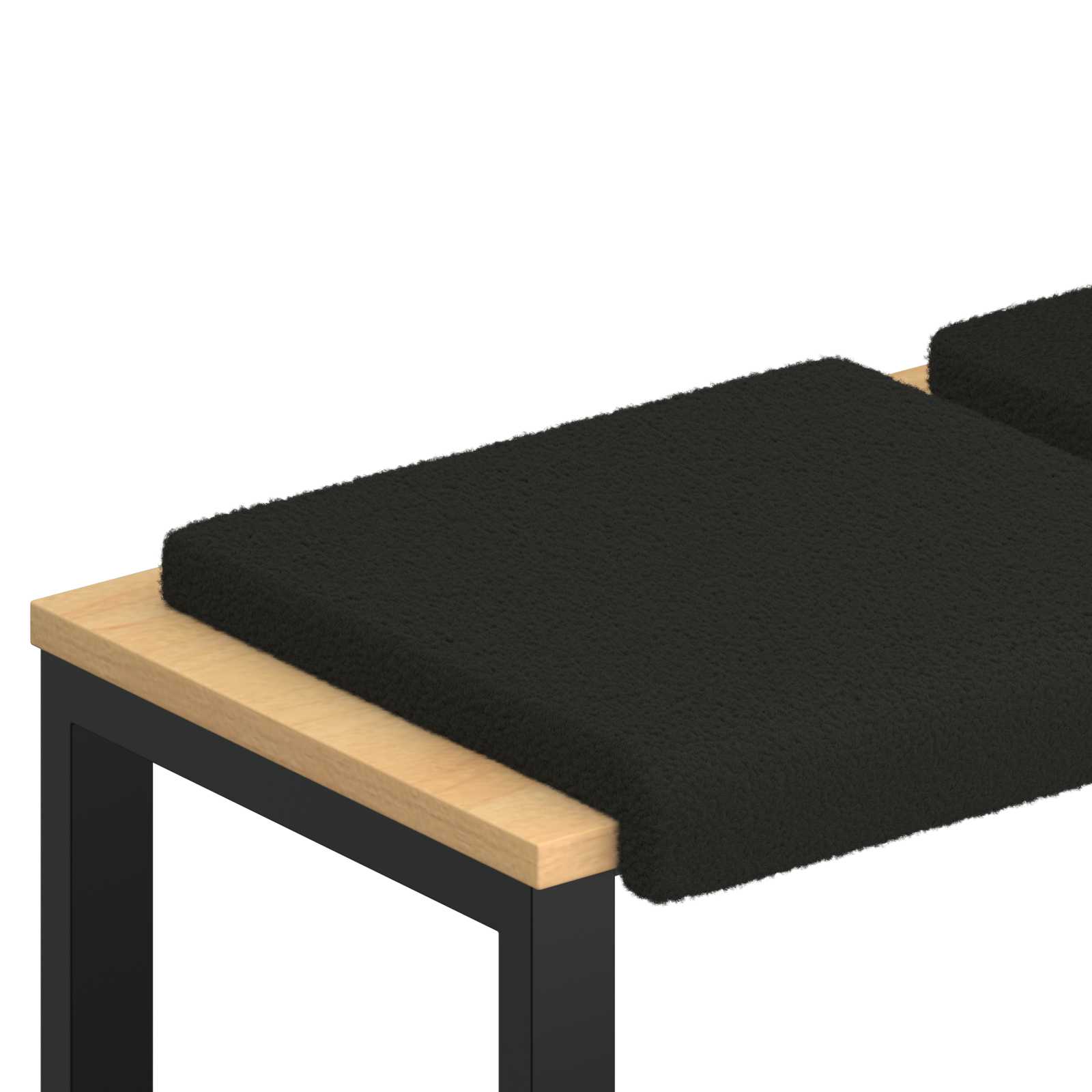 vidaXL Poduszka na ławkę 2 pcs Tkanina sherpa Czarny Głębokość 35 cm