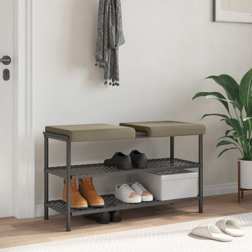 vidaXL Poduszka na ławkę 2 pcs Teksturowany Welur Khaki