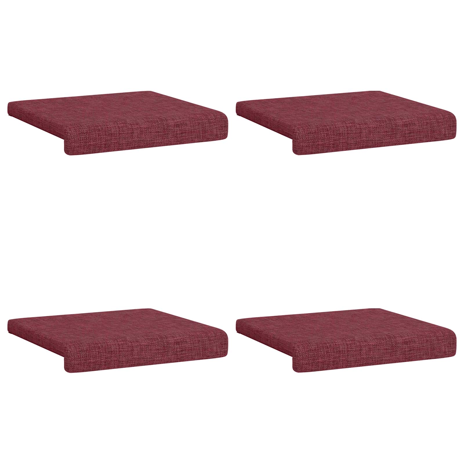 vidaXL Poduszka na ławkę 4 pcs tkanina Czerwone wino Głębokość 35 cm