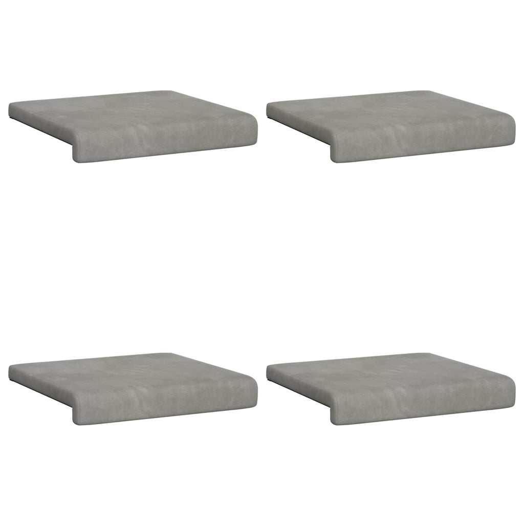 vidaXL Poduszka na ławkę 4 pcs Welur jasnoszary Głębokość 35 cm