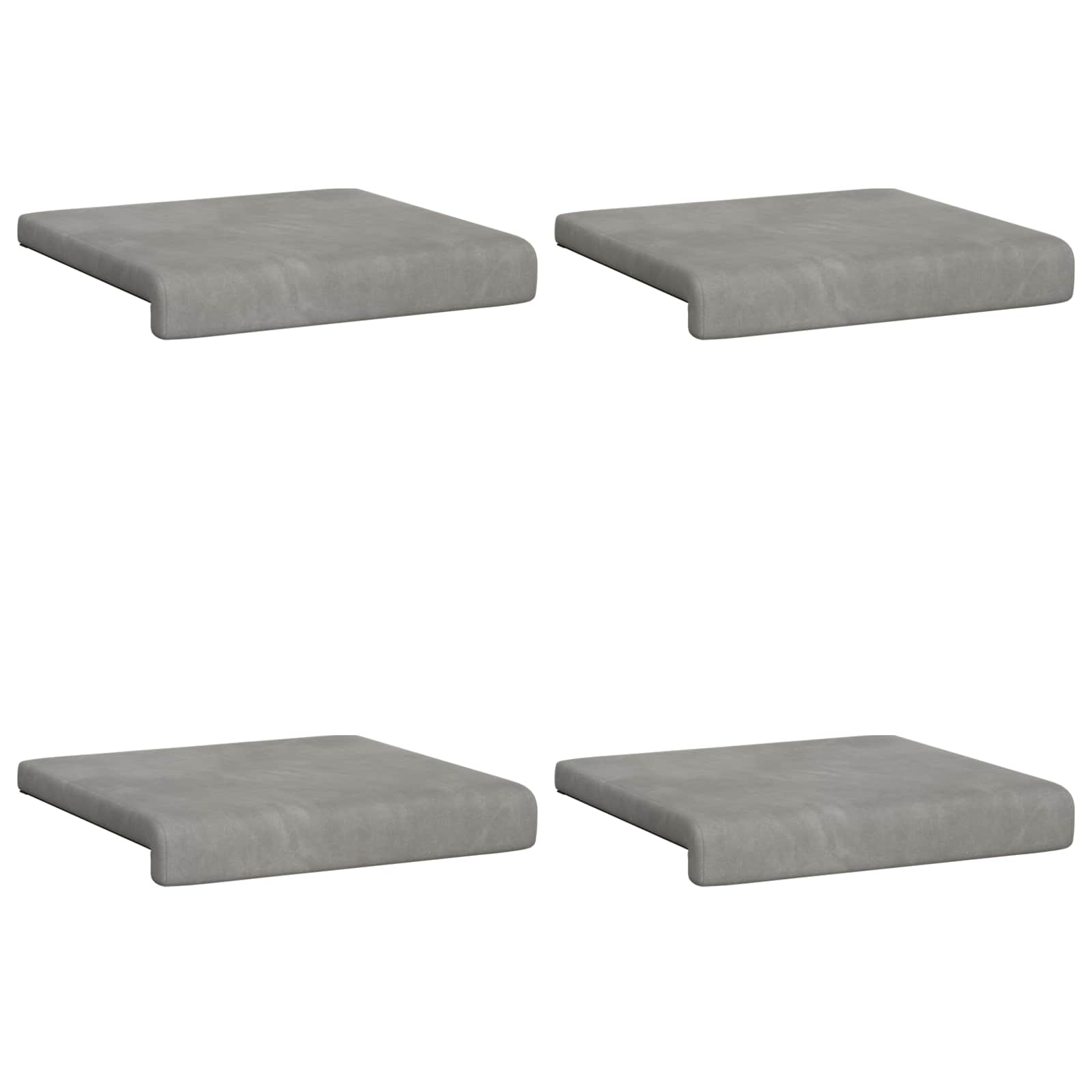 vidaXL Poduszka na ławkę 4 pcs Welur jasnoszary Głębokość 35 cm
