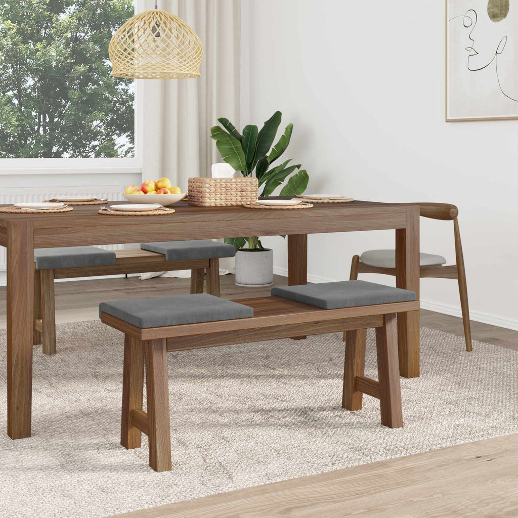 vidaXL Poduszka na ławkę 4 pcs Welur ciemnoszary Głębokość 35 cm