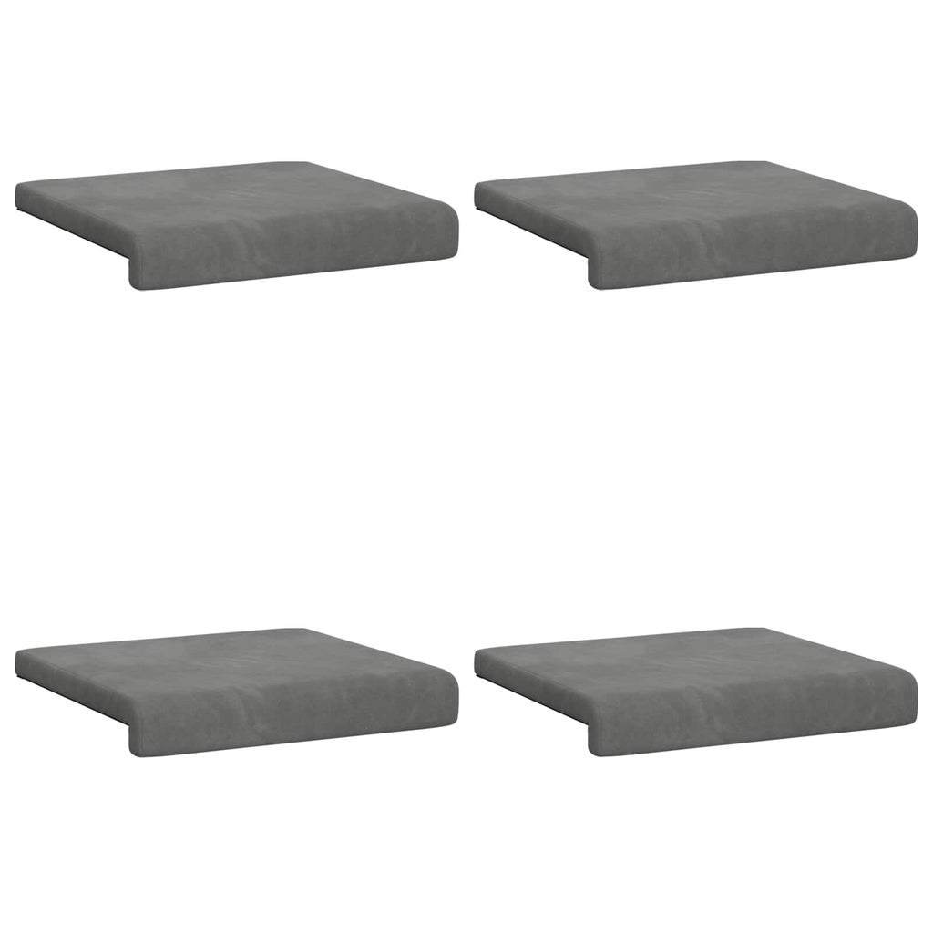 vidaXL Poduszka na ławkę 4 pcs Welur ciemnoszary Głębokość 35 cm