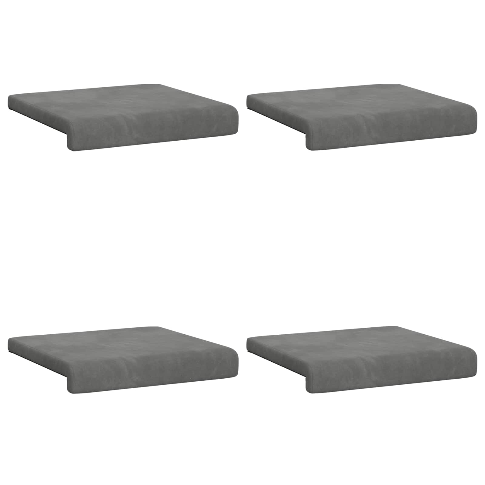 vidaXL Poduszka na ławkę 4 pcs Welur ciemnoszary Głębokość 35 cm