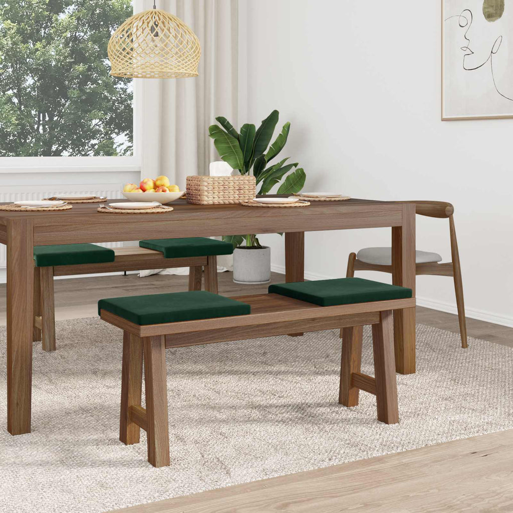 vidaXL Poduszka na ławkę 4 pcs Welur Ciemnozielony Głębokość 35 cm