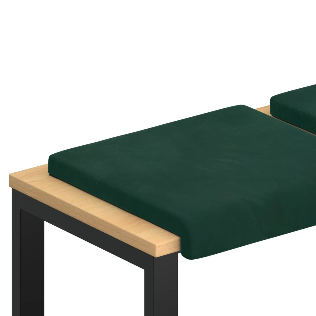 vidaXL Poduszka na ławkę 4 pcs Welur Ciemnozielony Głębokość 35 cm