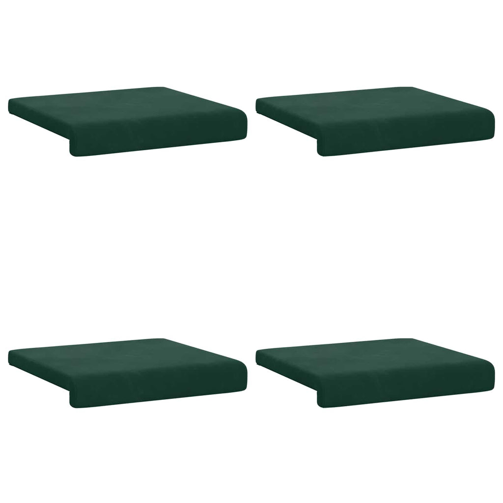 vidaXL Poduszka na ławkę 4 pcs Welur Ciemnozielony Głębokość 35 cm