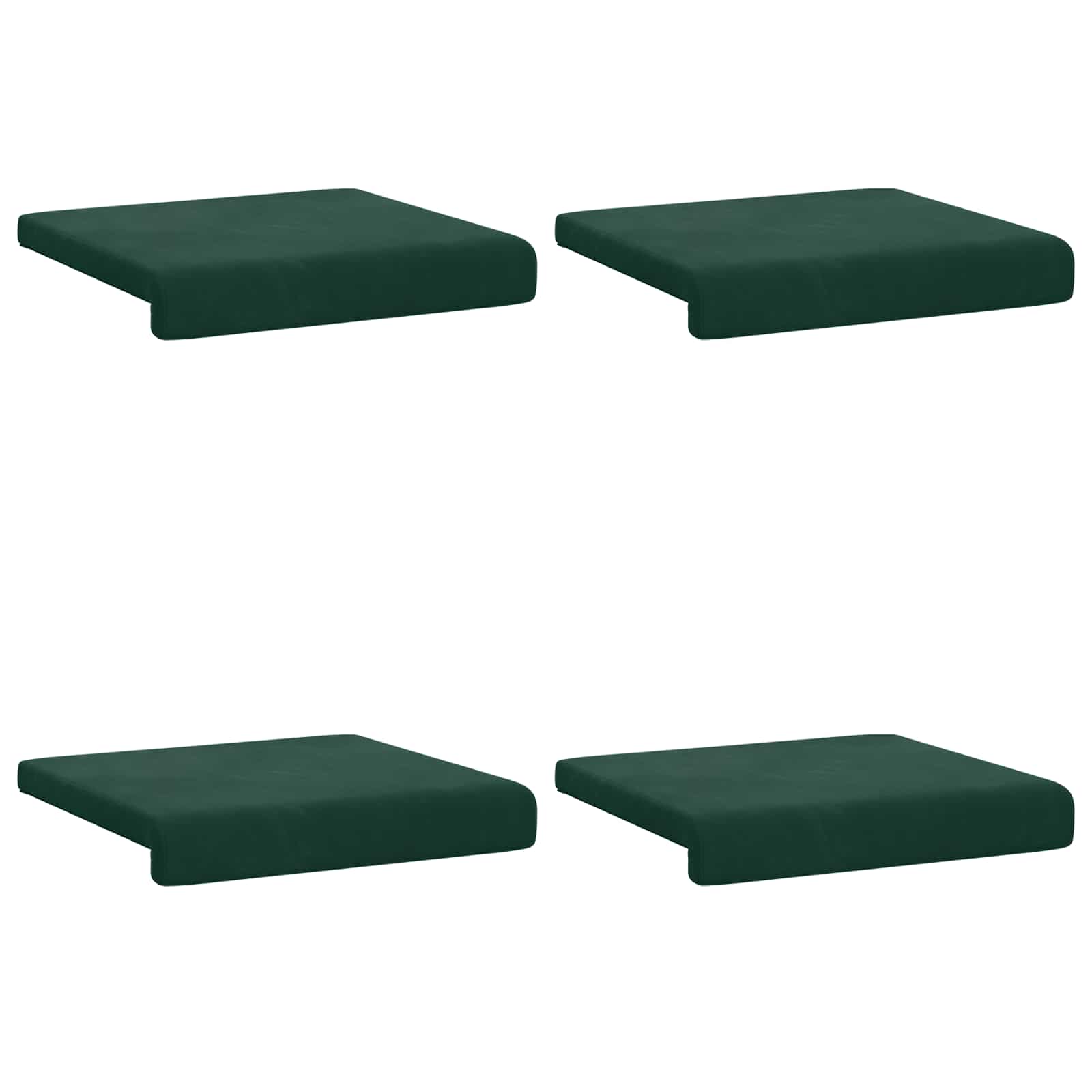 vidaXL Poduszka na ławkę 4 pcs Welur Ciemnozielony Głębokość 35 cm