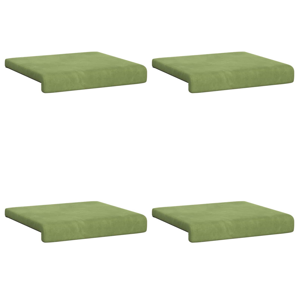 vidaXL Poduszka na ławkę 4 pcs Welur Jasnozielony Głębokość 35 cm
