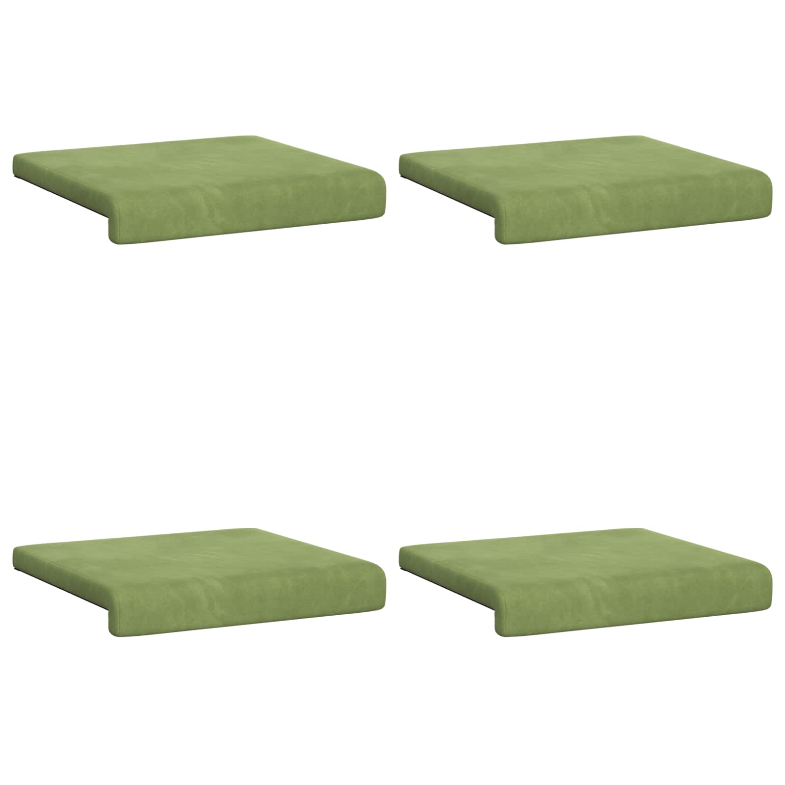 vidaXL Poduszka na ławkę 4 pcs Welur Jasnozielony Głębokość 35 cm