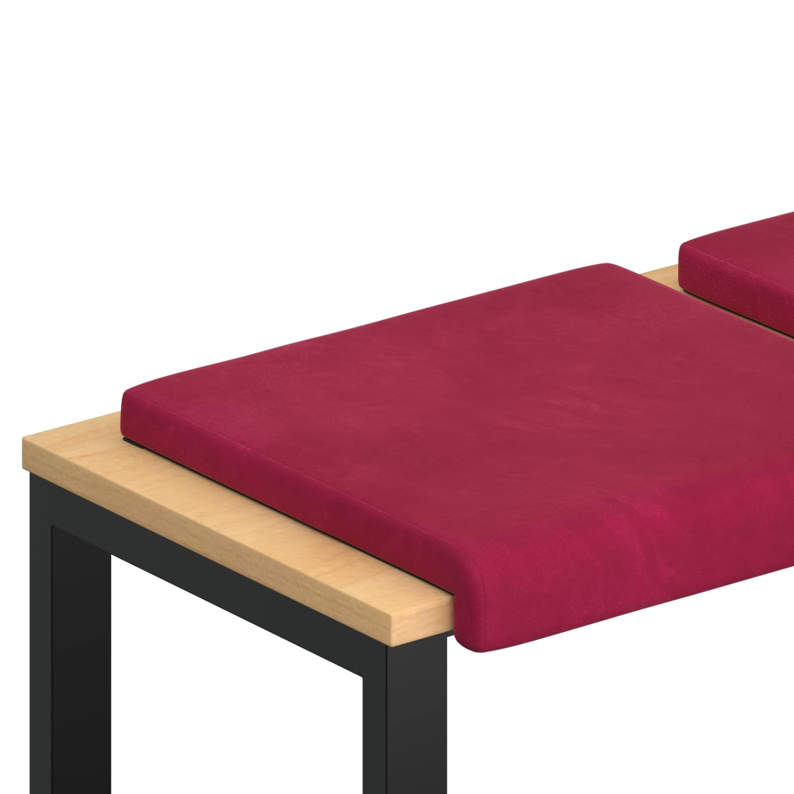 vidaXL Poduszka na ławkę 4 pcs Welur Czerwone wino Głębokość 35 cm