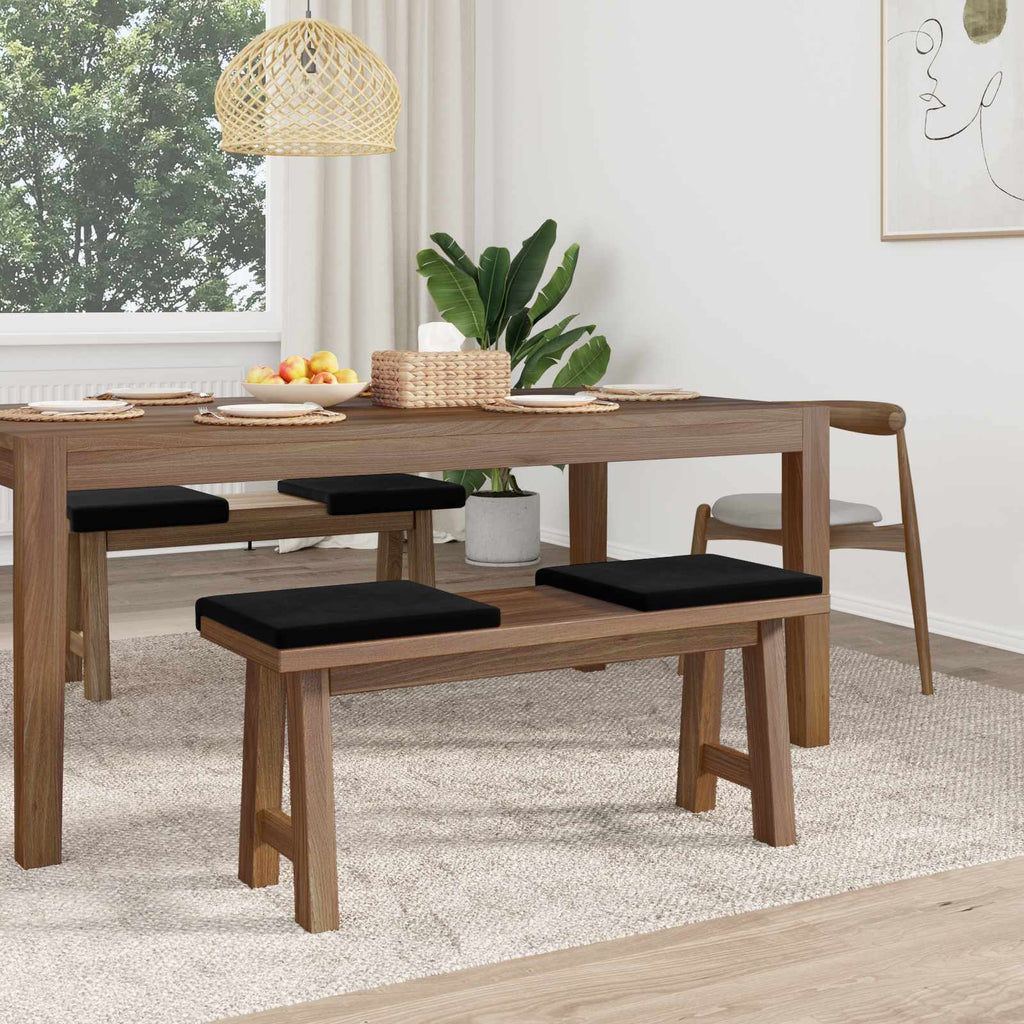 vidaXL Poduszka na ławkę 4 pcs Welur Czarny Głębokość 35 cm