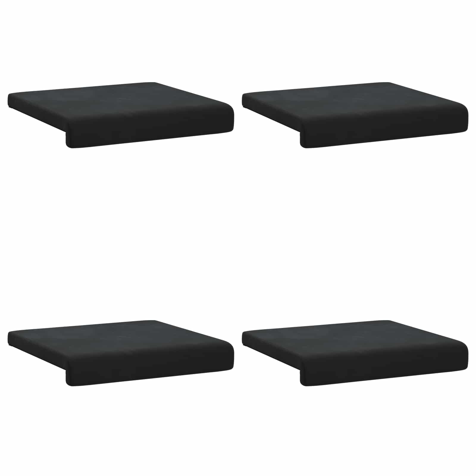 vidaXL Poduszka na ławkę 4 pcs Welur Czarny Głębokość 35 cm