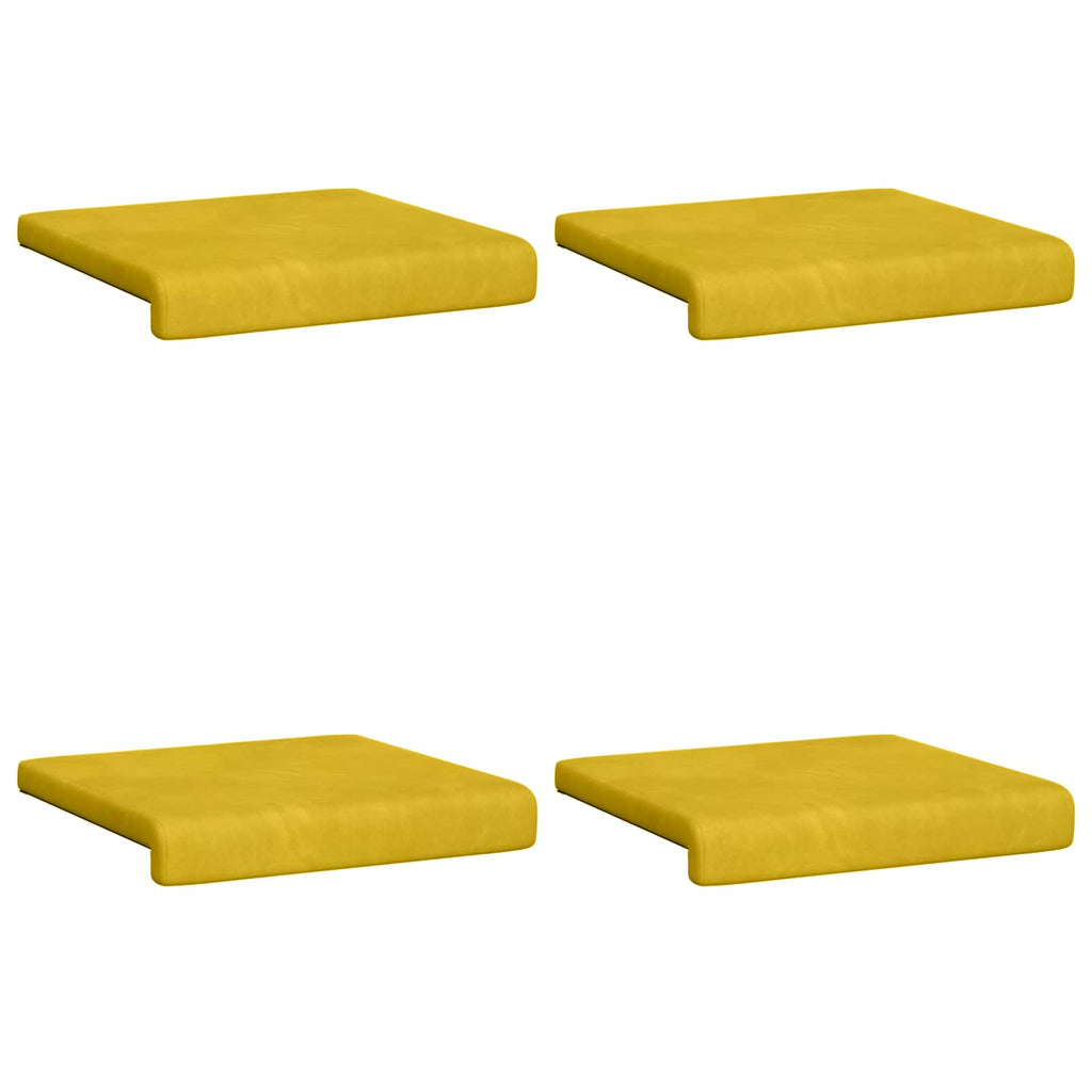 vidaXL Poduszka na ławkę 4 pcs Welur żółty Głębokość 35 cm