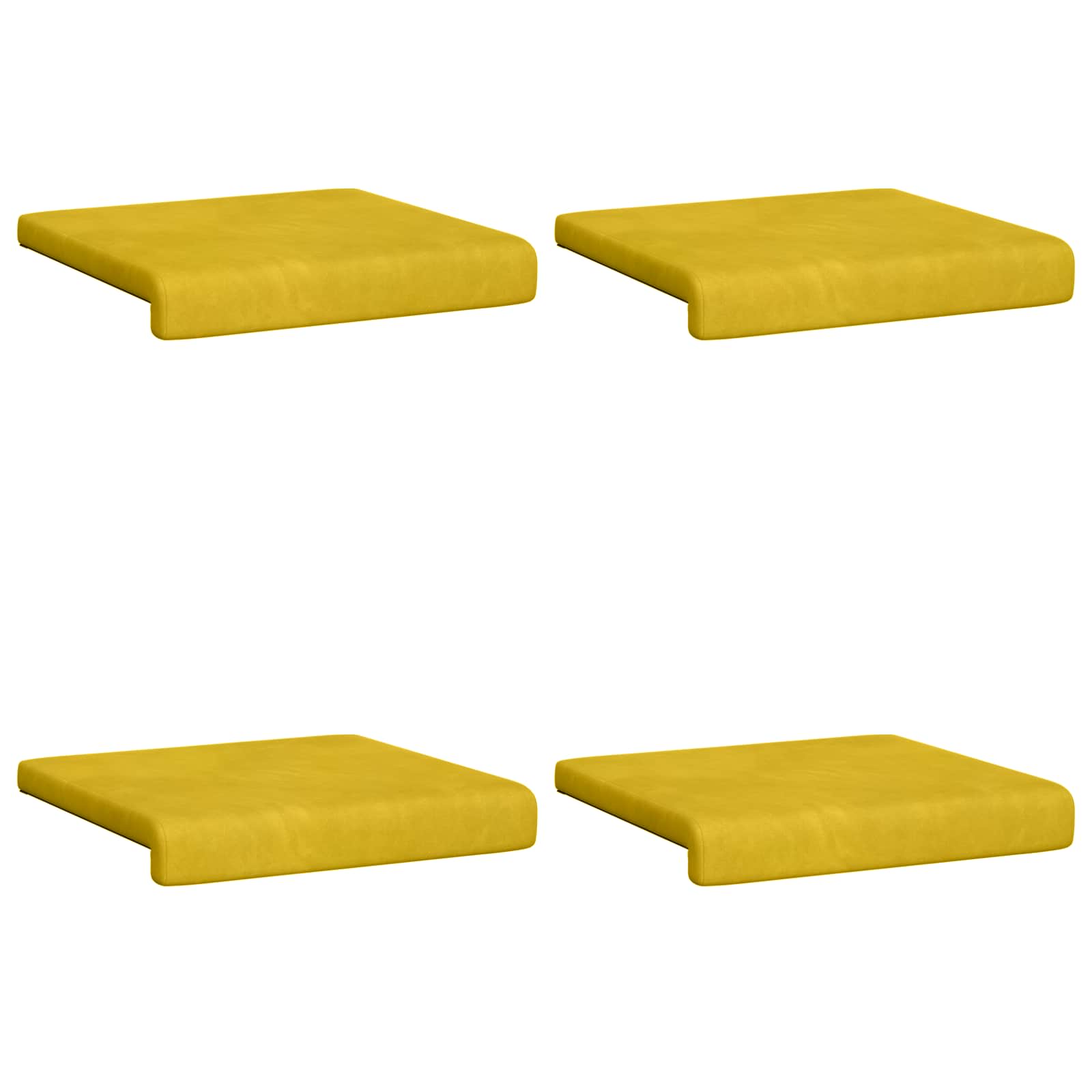 vidaXL Poduszka na ławkę 4 pcs Welur żółty Głębokość 35 cm