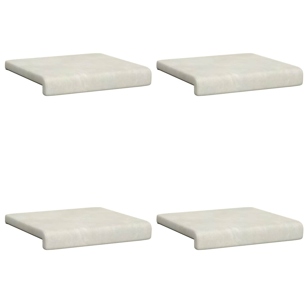 vidaXL Poduszka na ławkę 4 pcs Welur kremowy Głębokość 35 cm