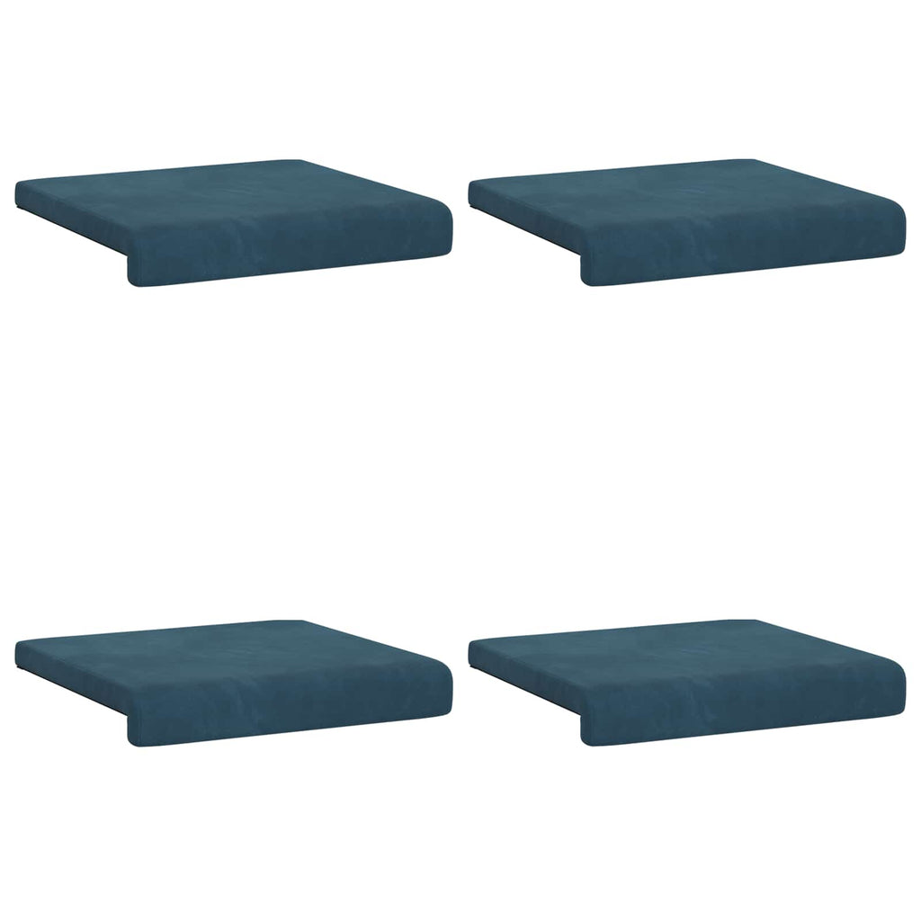 vidaXL Poduszka na ławkę 4 pcs Welur niebieski Głębokość 35 cm