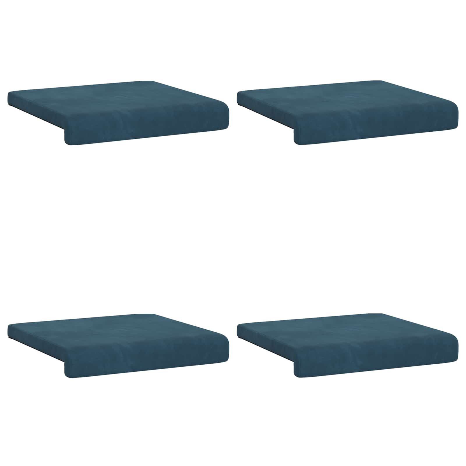 vidaXL Poduszka na ławkę 4 pcs Welur niebieski Głębokość 35 cm