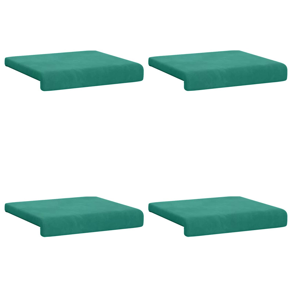vidaXL Poduszka na ławkę 4 pcs Welur Turkusowy Głębokość 35 cm