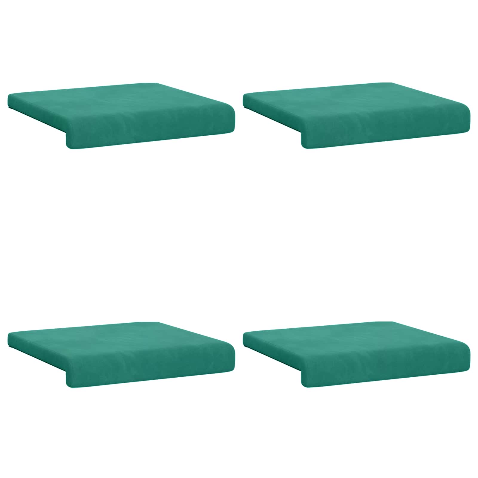 vidaXL Poduszka na ławkę 4 pcs Welur Turkusowy Głębokość 35 cm