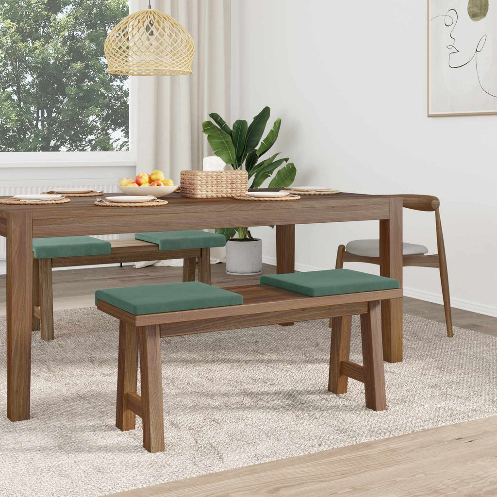 vidaXL Poduszka na ławkę 4 pcs Welur Zielony morski Głębokość 35 cm