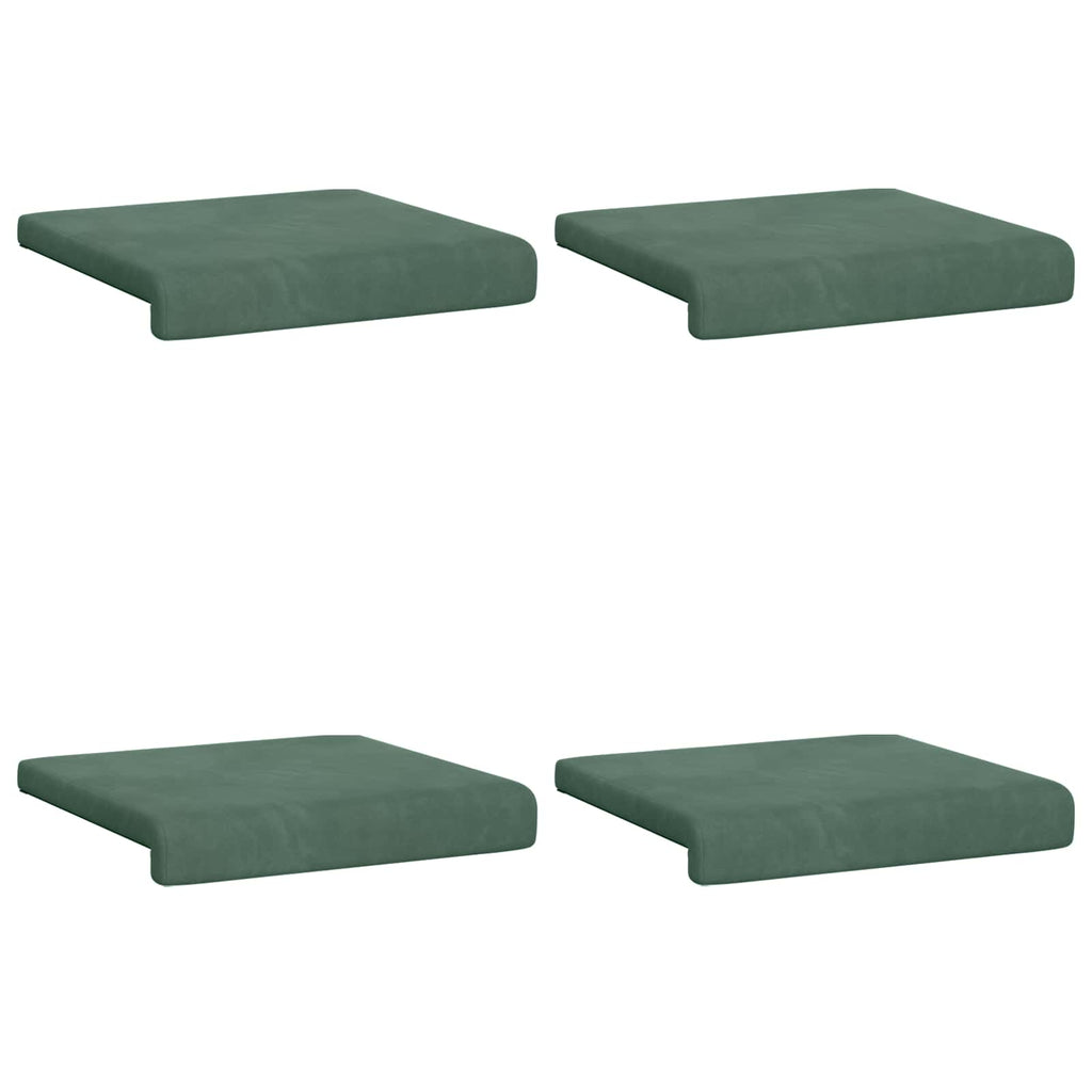 vidaXL Poduszka na ławkę 4 pcs Welur Zielony morski Głębokość 35 cm