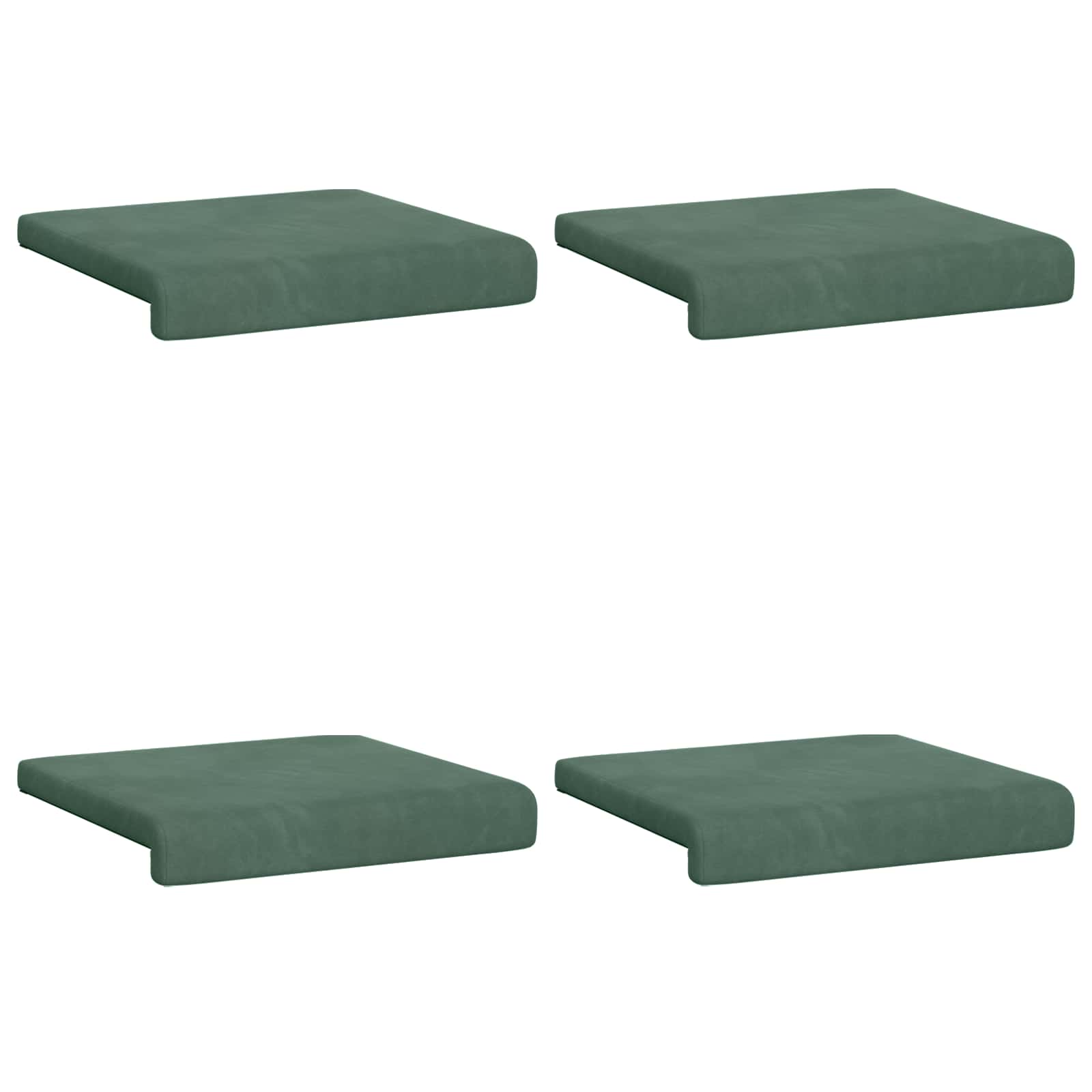 vidaXL Poduszka na ławkę 4 pcs Welur Zielony morski Głębokość 35 cm