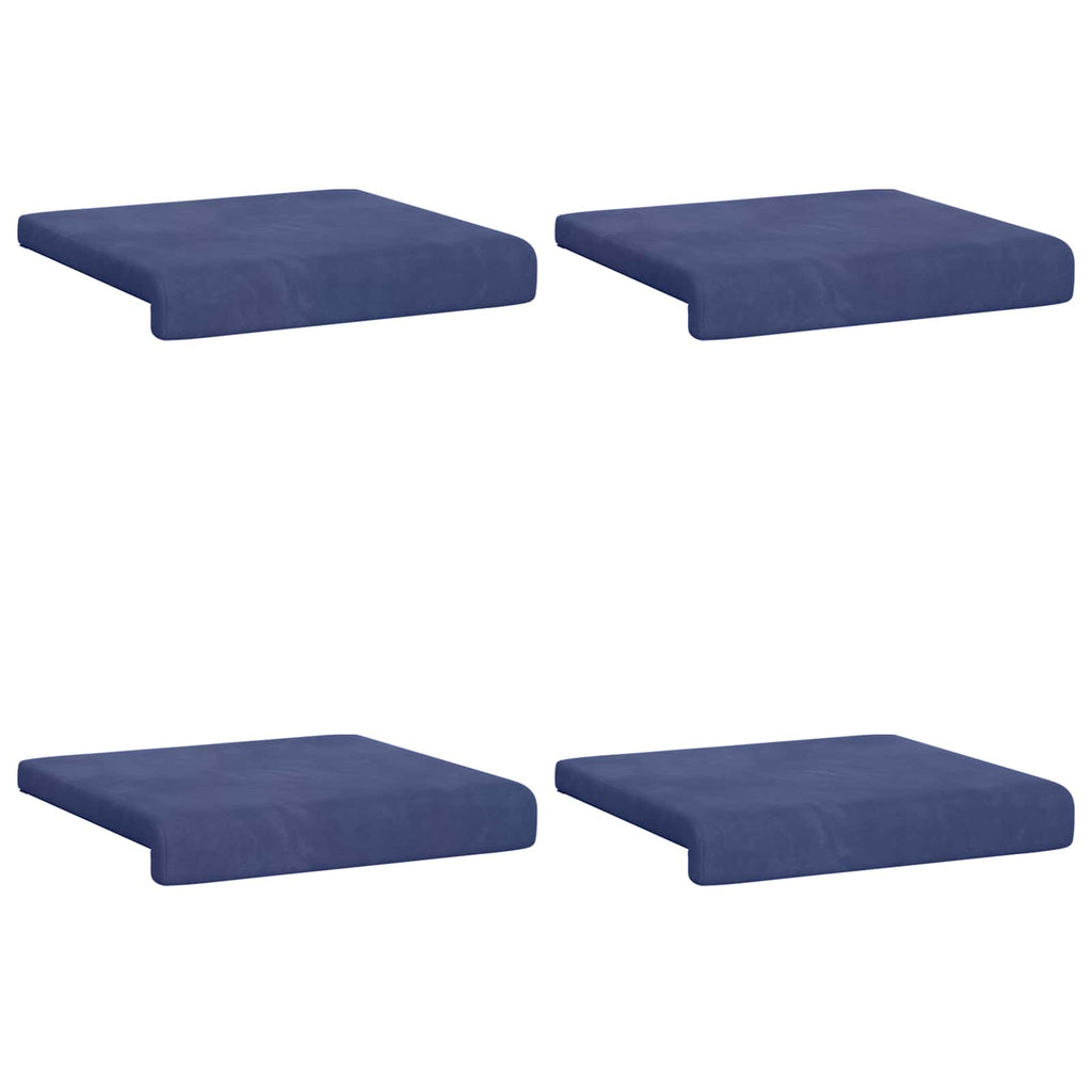 vidaXL Poduszka na ławkę 4 pcs Welur Niebieski policyjny