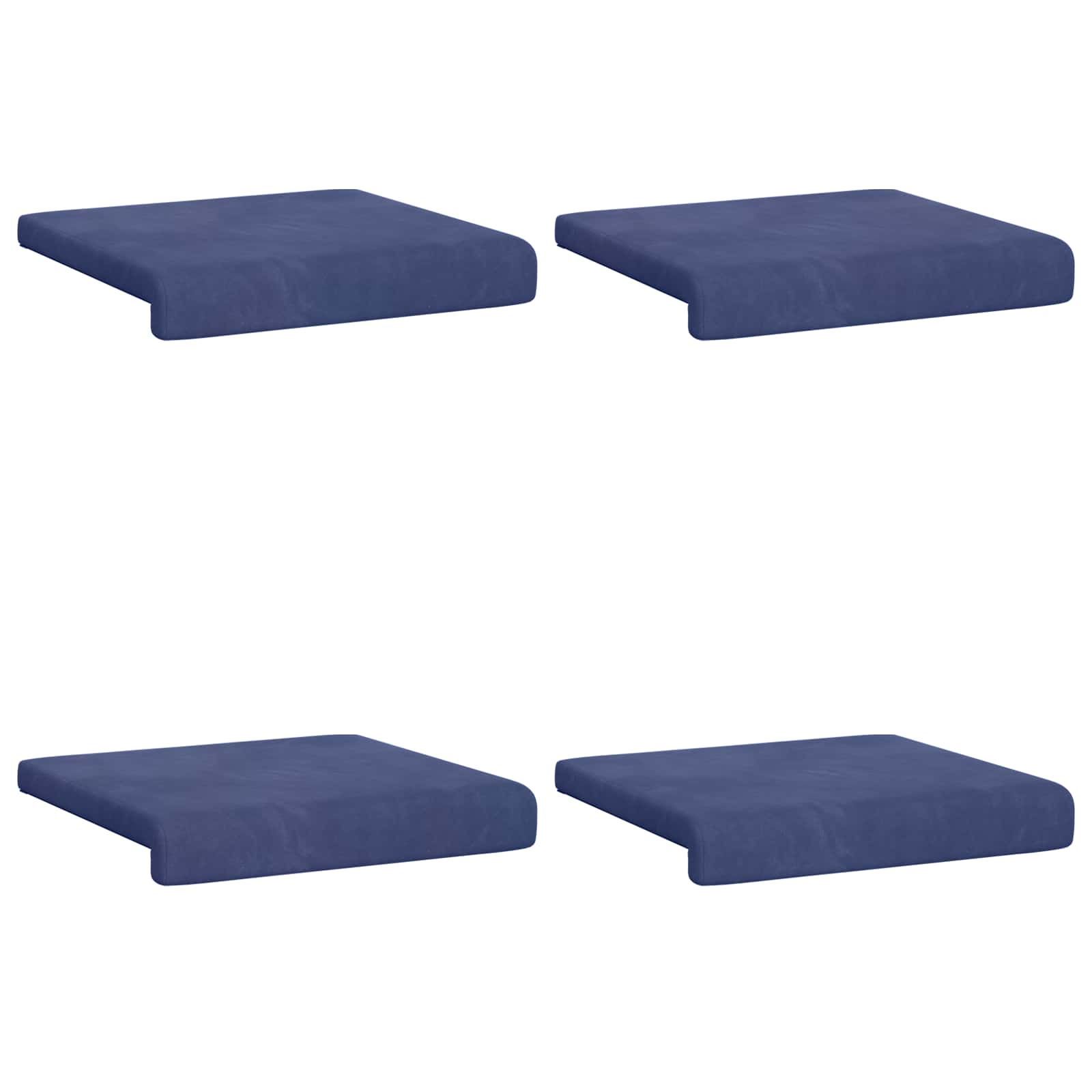 vidaXL Poduszka na ławkę 4 pcs Welur Niebieski policyjny