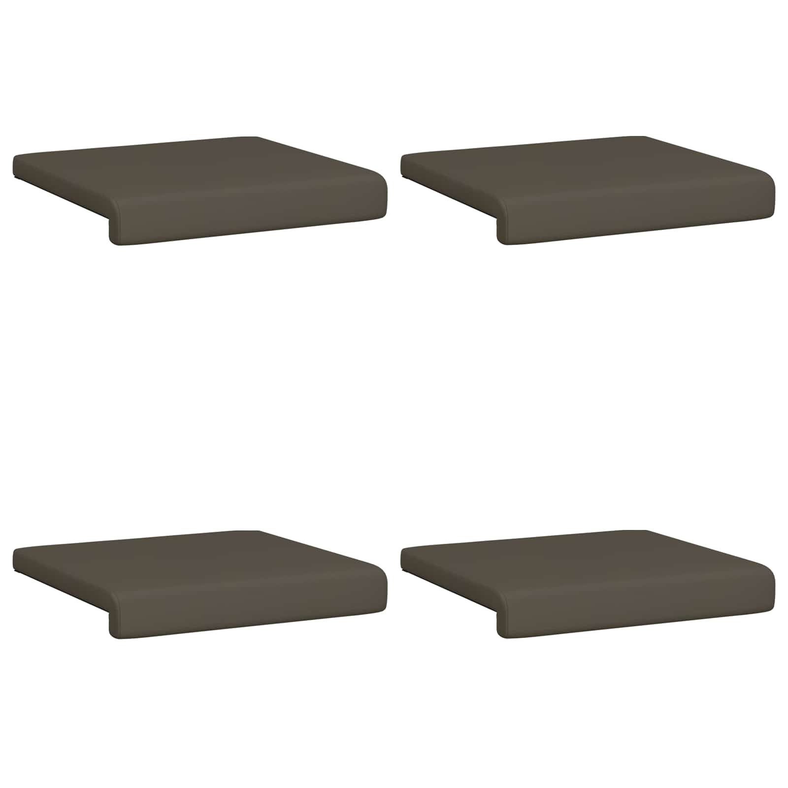 vidaXL Poduszka na ławkę 4 pcs Ekoskóra Szary Głębokość 35 cm