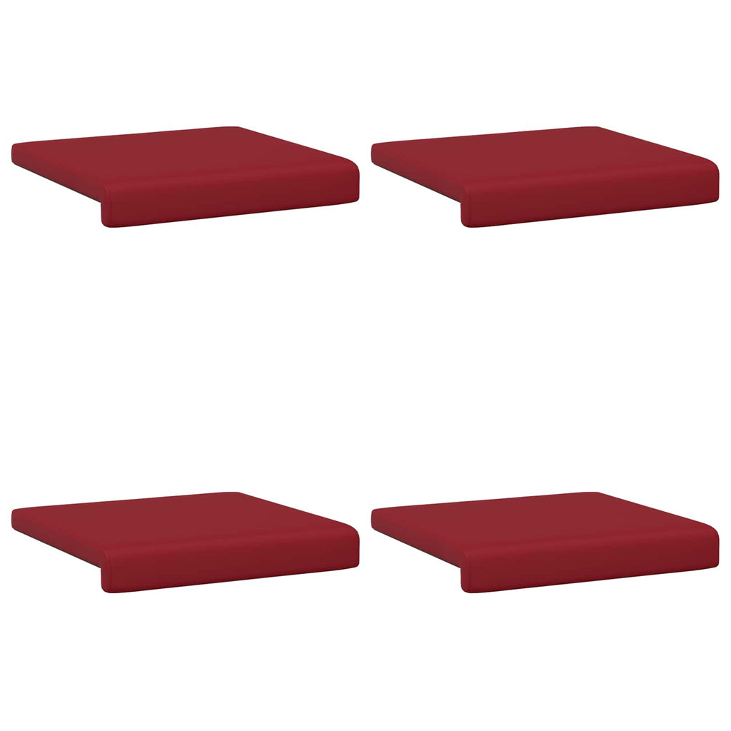 vidaXL Poduszka na ławkę 4 pcs Ekoskóra Czerwone wino Głębokość 35 cm