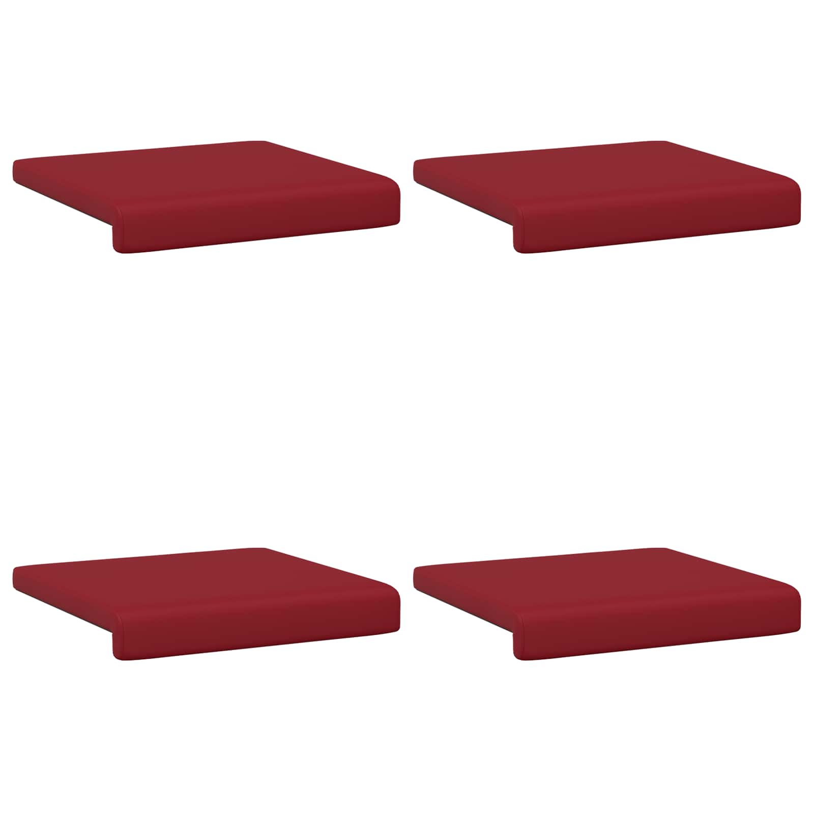 vidaXL Poduszka na ławkę 4 pcs Ekoskóra Czerwone wino Głębokość 35 cm