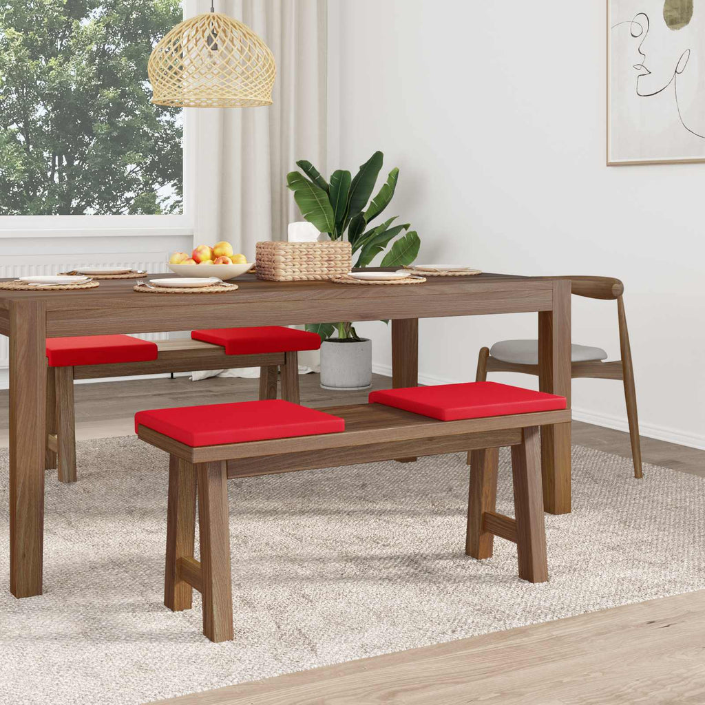vidaXL Poduszka na ławkę 4 pcs Ekoskóra czerwony Głębokość 35 cm
