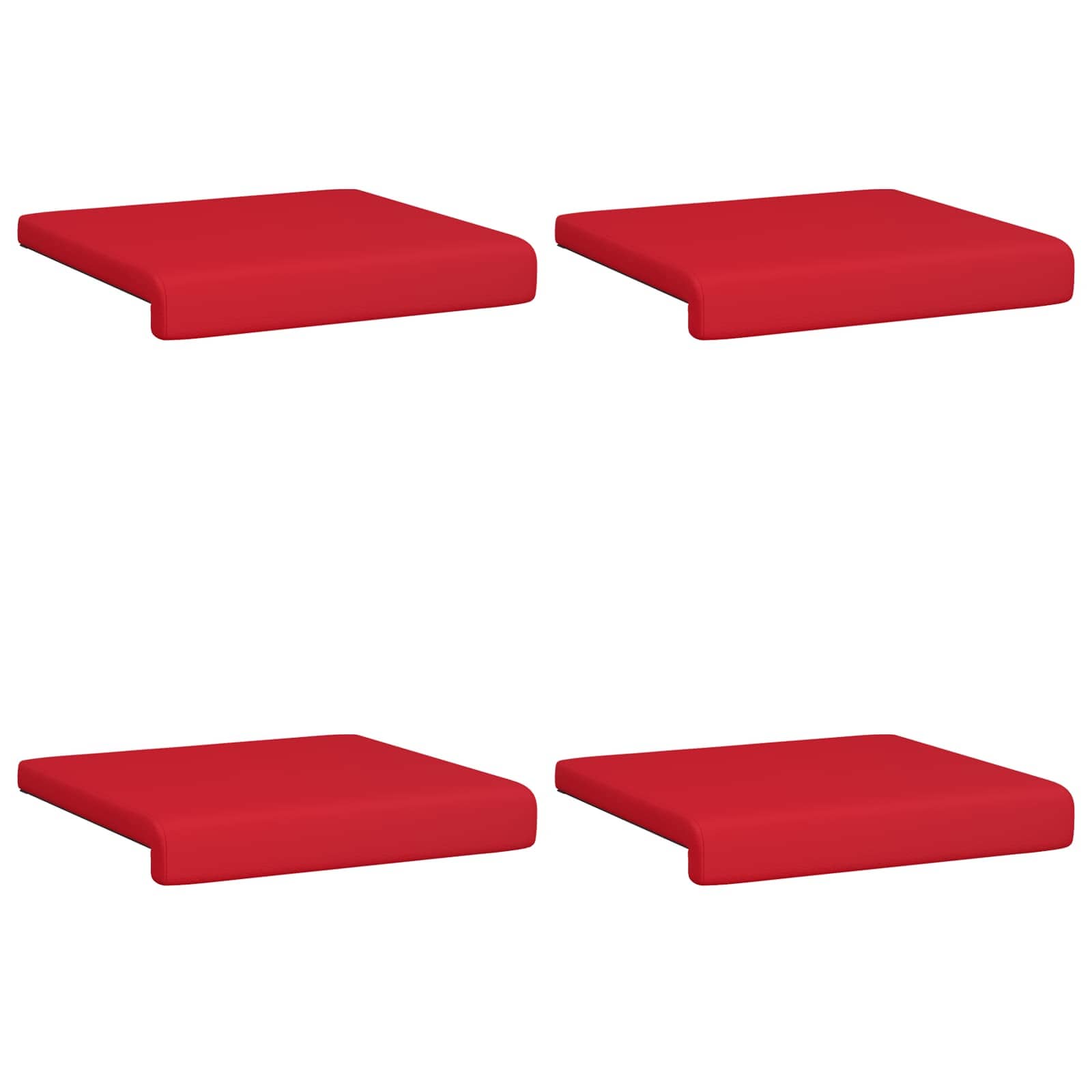 vidaXL Poduszka na ławkę 4 pcs Ekoskóra czerwony Głębokość 35 cm