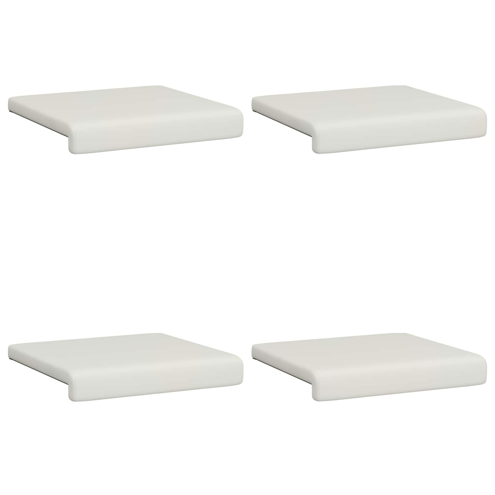 vidaXL Poduszka na ławkę 4 pcs Ekoskóra Biały Głębokość 35 cm