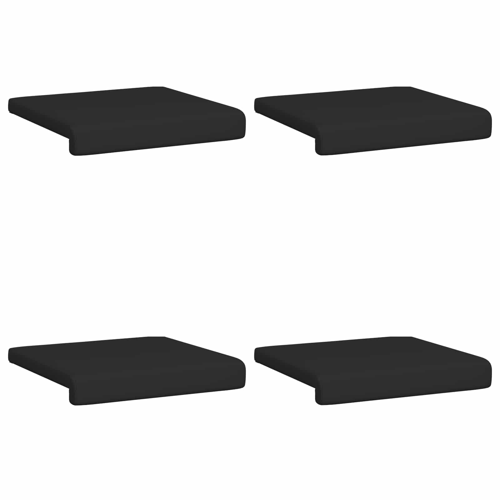 vidaXL Poduszka na ławkę 4 pcs Ekoskóra Czarny Głębokość 35 cm