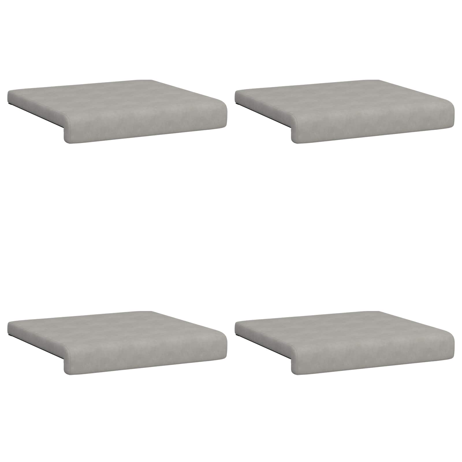 vidaXL Poduszka na ławkę 4 pcs Mikrofibra jasnoszary Głębokość 35 cm