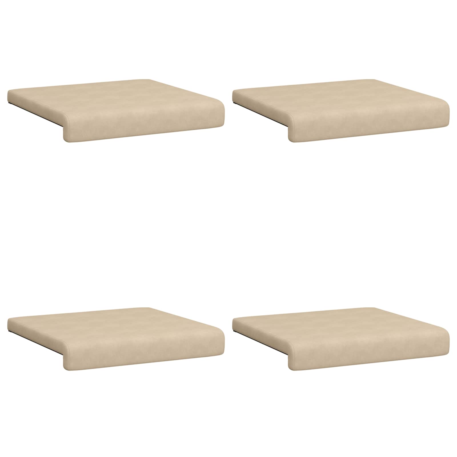 vidaXL Poduszka na ławkę 4 pcs Mikrofibra kremowy Głębokość 35 cm