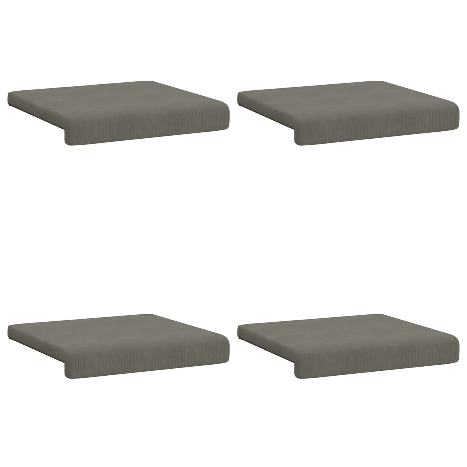 vidaXL Poduszka na ławkę 4 pcs sztruks jasnoszary Głębokość 35 cm