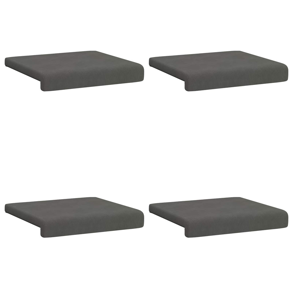 vidaXL Poduszka na ławkę 4 pcs sztruks ciemnoszary Głębokość 35 cm