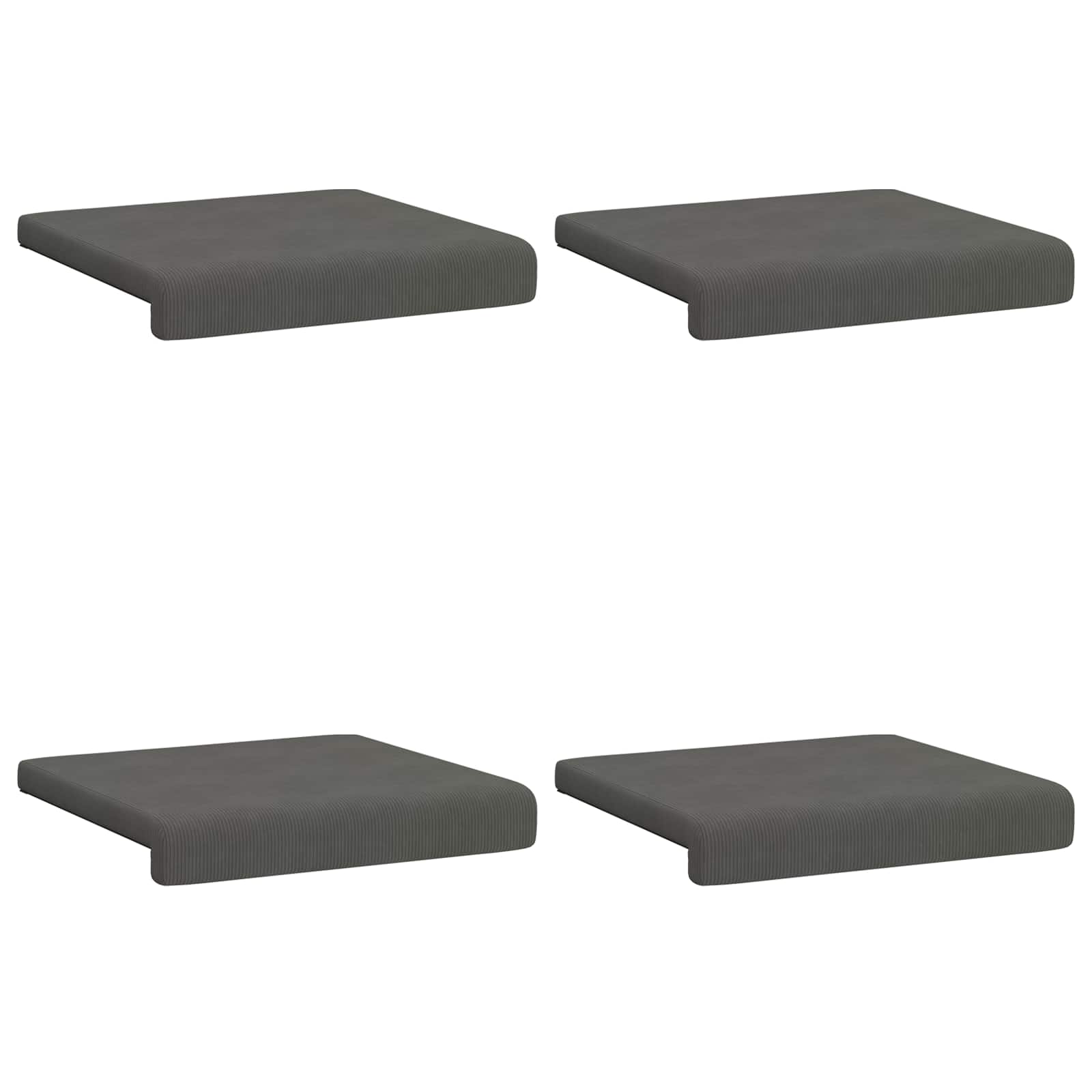 vidaXL Poduszka na ławkę 4 pcs sztruks ciemnoszary Głębokość 35 cm