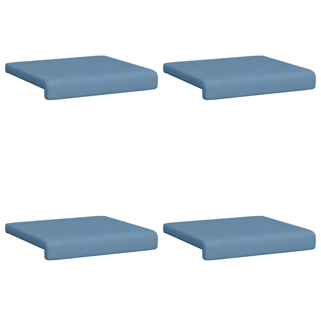 vidaXL Poduszka na ławkę 4 pcs sztruks niebieski Głębokość 35 cm