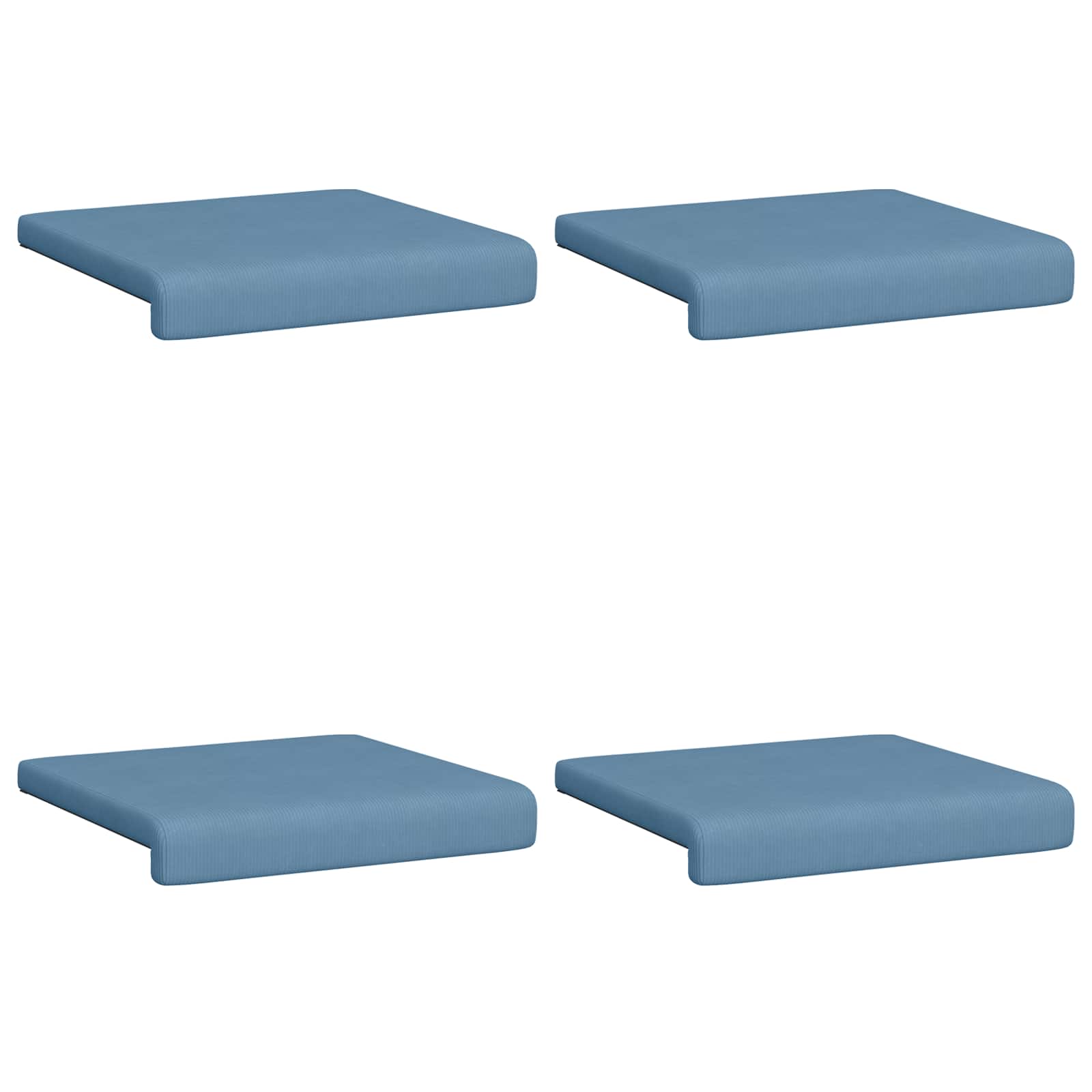 vidaXL Poduszka na ławkę 4 pcs sztruks niebieski Głębokość 35 cm
