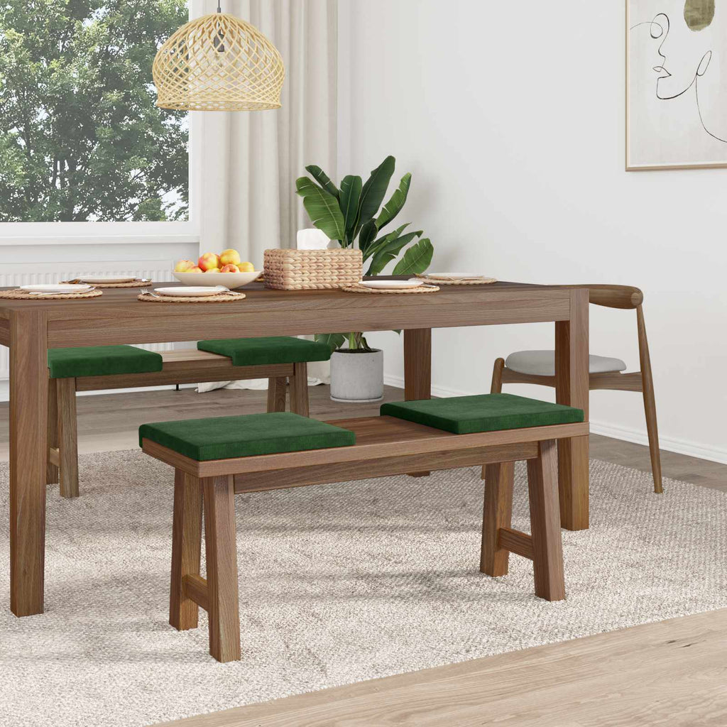 vidaXL Poduszka na ławkę 4 pcs sztruks Ciemnozielony Głębokość 35 cm