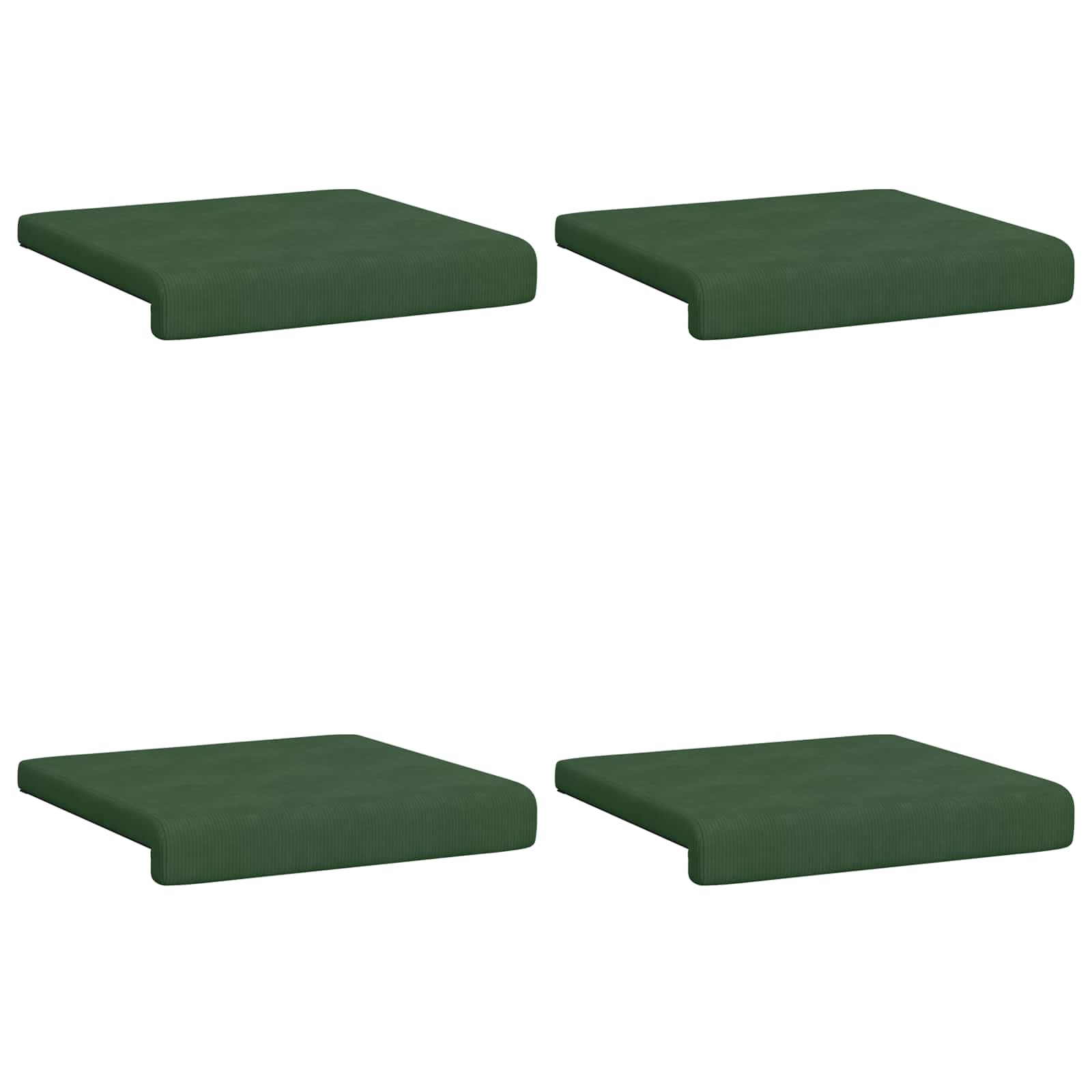 vidaXL Poduszka na ławkę 4 pcs sztruks Ciemnozielony Głębokość 35 cm
