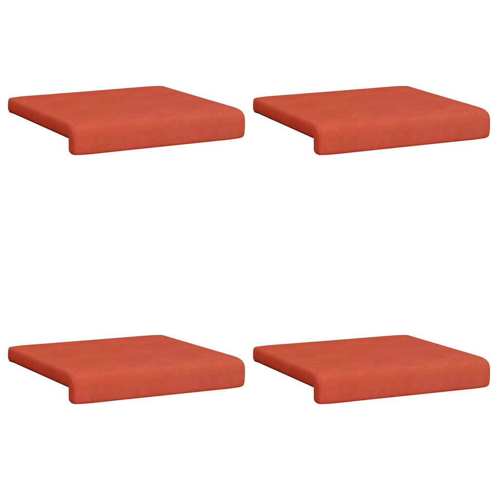 vidaXL Poduszka na ławkę 4 pcs sztruks Czerwono-pomarańczowy