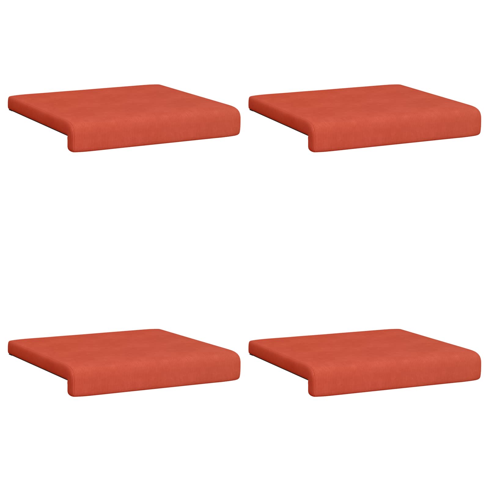 vidaXL Poduszka na ławkę 4 pcs sztruks Czerwono-pomarańczowy