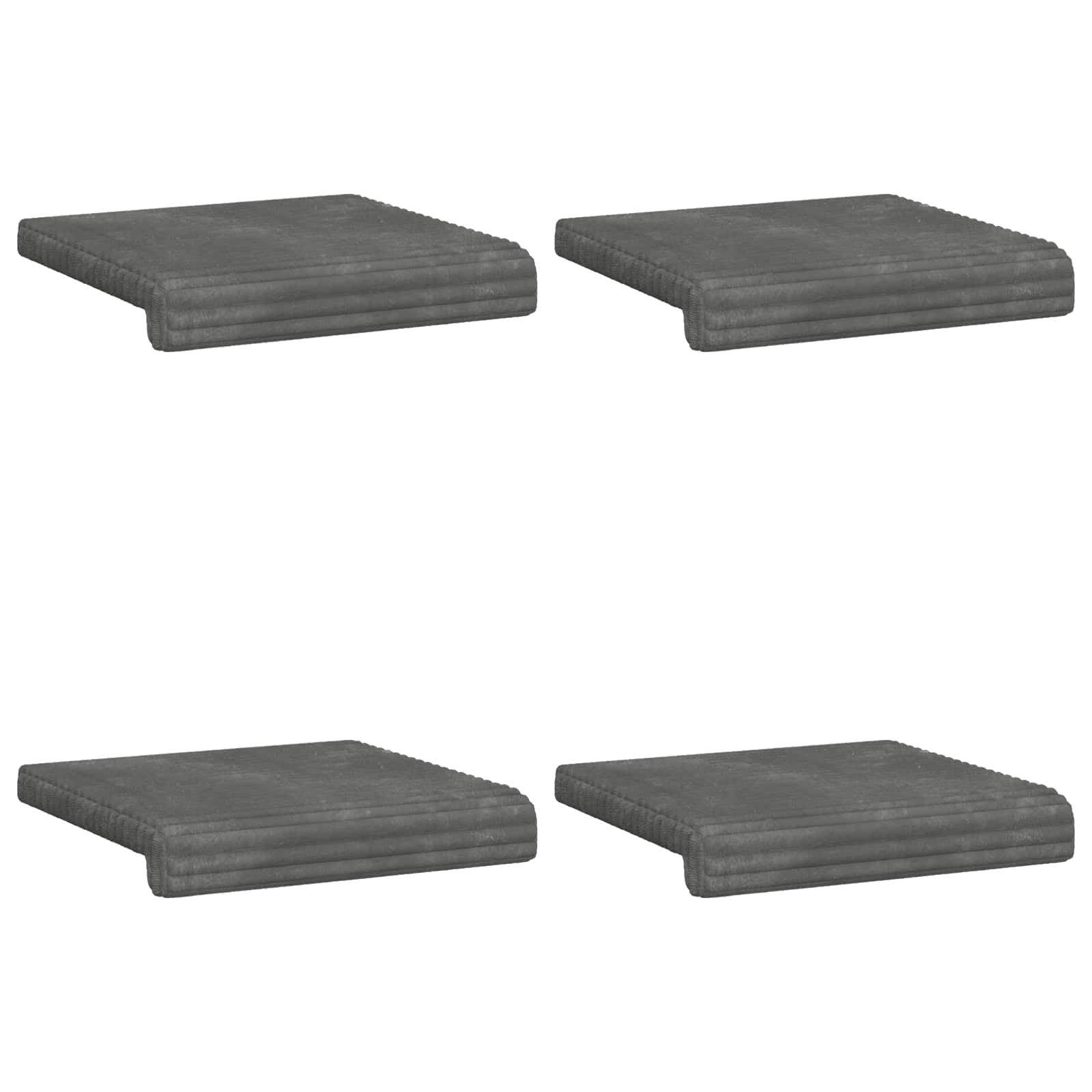 vidaXL Poduszka na ławkę 4 pcs Pluszowy kord jasnoszary