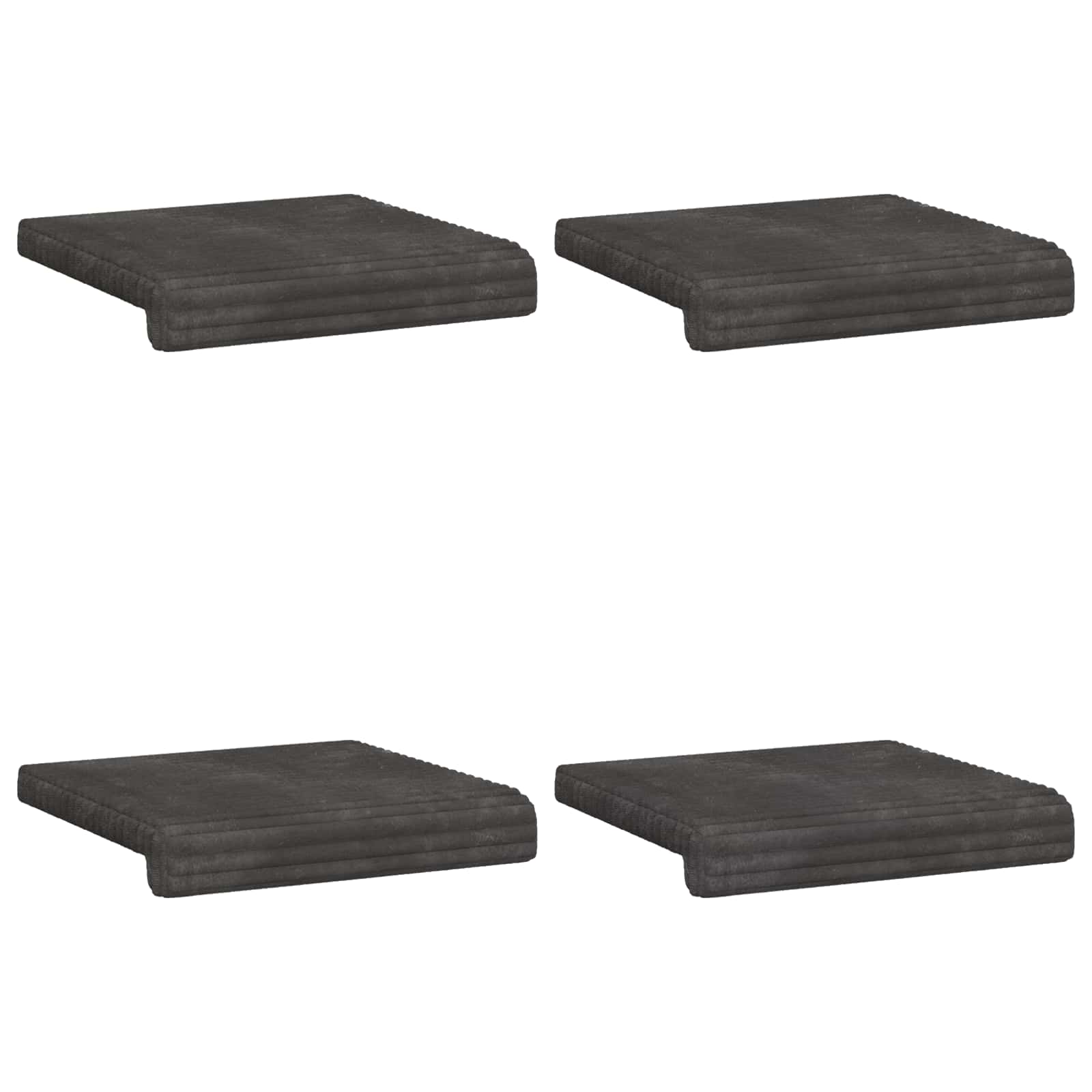 vidaXL Poduszka na ławkę 4 pcs Pluszowy kord ciemnoszary